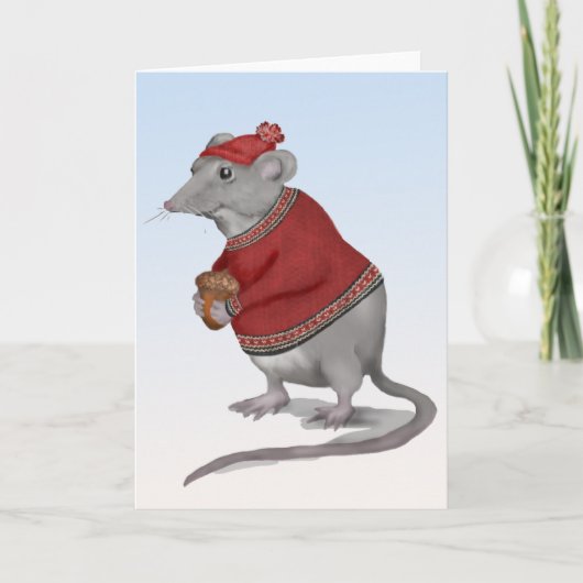 Het Wenskaart van de Grateful Mouse Feestdagen Kaart (Voorkant)