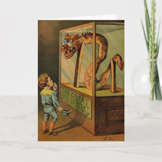 Het Wenskaart van de Grote Zee Serpent Kaart (Voorkant)