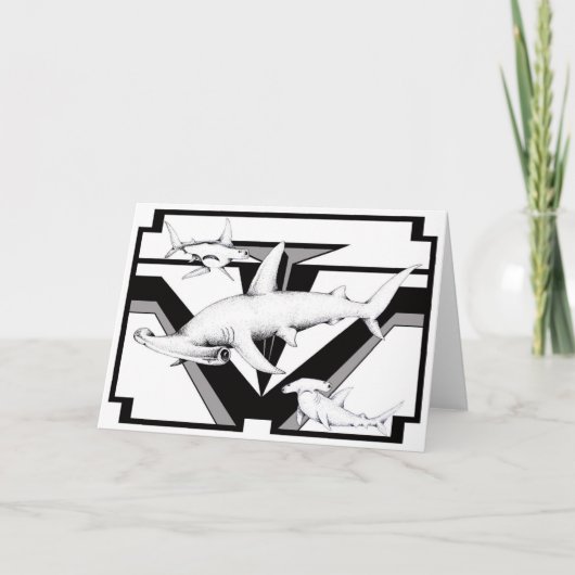 Het Wenskaart van de Haai van Hammerhead Kaart (Voorkant)