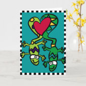 Het Wenskaart van de Hagedissen van de liefde Kaart (Gele Bloem)