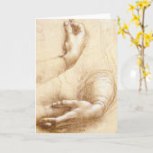 Het Wenskaart van de Handen van da Vinci Kaart (Gele Bloem)