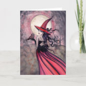 Het Wenskaart van de heks en van de Uil Kaart (Voorkant)