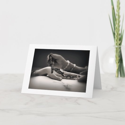 Het Wenskaart van de Henna van Mendhi (met grens) Kaart (Voorkant)