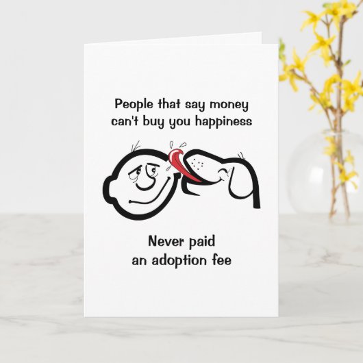 Het Wenskaart van de Hond van de redding, de Kaart (Gele Bloem)