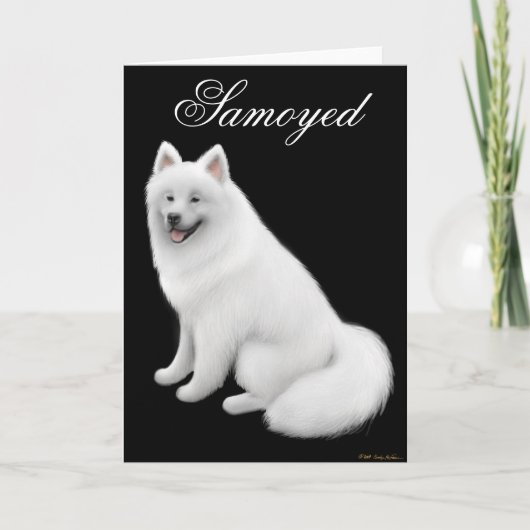 Het Wenskaart van de Hond van Samoyed Kaart (Voorkant)