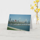 Het Wenskaart van de Horizon van Chicago Kaart (Gele Bloem)