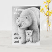 Het Wenskaart van de Ijsbeer en van de Welp Kaart (Gele Bloem)