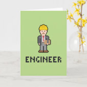 Het Wenskaart van de Ingenieur van het pixel Kaart (Gele Bloem)