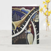 Het Wenskaart van de Jazz van het maanlicht Kaart (Gele Bloem)