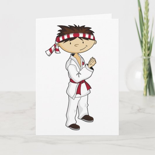 Het Wenskaart van de Jongen van de karate Kaart (Voorkant)