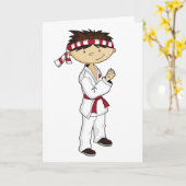 Het Wenskaart van de Jongen van de karate Kaart (Gele Bloem)