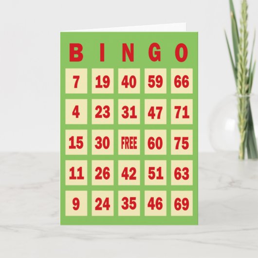 Het Wenskaart van de Kaart van Bingo (Voorkant)