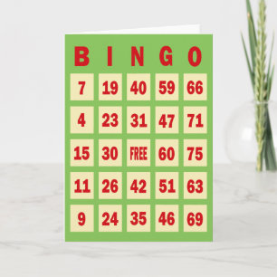Het Wenskaart van de Kaart van Bingo