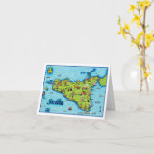 Het Wenskaart van de Kaart van Sicilia (Gele Bloem)