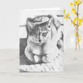 Het Wenskaart van de kat Kaart (Gele Bloem)
