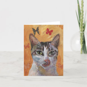 Het Wenskaart van de kat Kaart