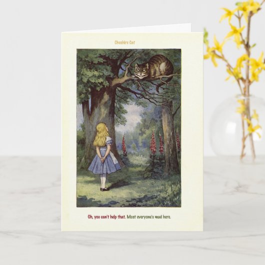 Het Wenskaart van de KAT van Cheshire Kaart (Gele Bloem)