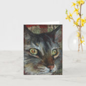 Het Wenskaart van de Kat van de gestreepte kat Kaart (Gele Bloem)