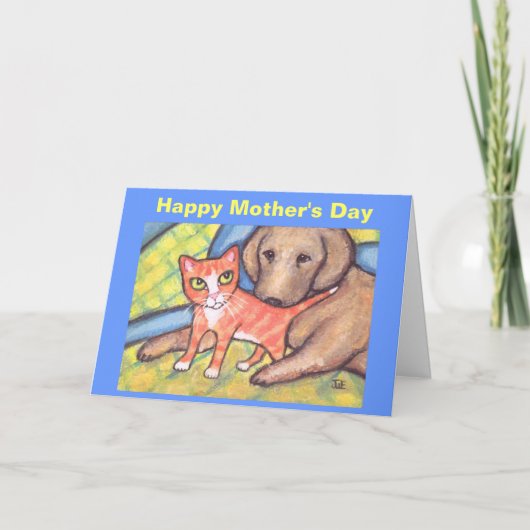 Het Wenskaart van de Kat & van de Hond van het Kaart (Voorkant)