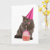 Het Wenskaart van de Kat van de Partij van de Kaart (Gele Bloem)