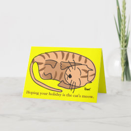 Het Wenskaart van de Kat van de slaap Feestdagen Kaart