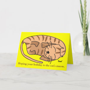 Het Wenskaart van de Kat van de slaap Feestdagen Kaart