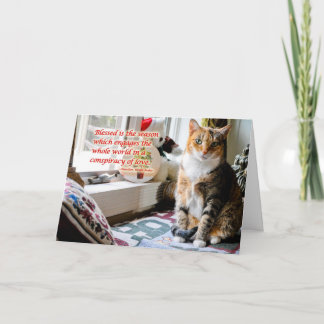 Het Wenskaart van de Kat van de vakantie Feestdagen Kaart