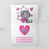 Het Wenskaart van de Katten van de Eerste Feestdagen Kaart (Binnen)