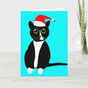Het wenskaart van de kattenKerstmis van de smoking Feestdagen Kaart