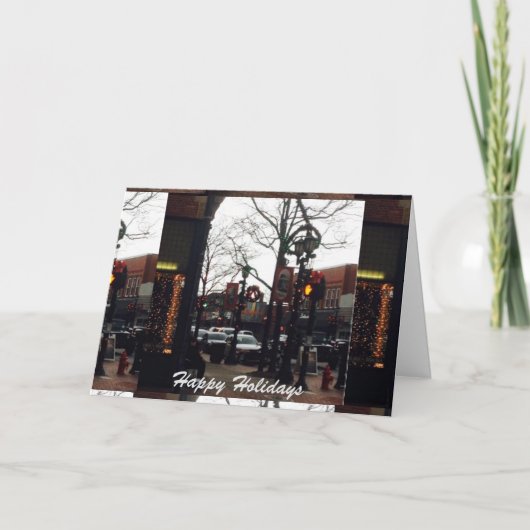Het Wenskaart van de kerstfoto in het centrum van Feestdagen Kaart (Voorkant)
