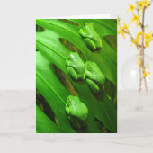 Het Wenskaart van de Kikker van de boom Kaart (Gele Bloem)