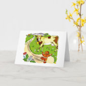 Het Wenskaart van de koe en van het Man van de Kaart (Gele Bloem)