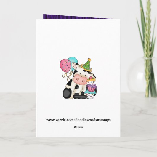 Het Wenskaart van de Koe van de verjaardag Kaart (Achterkant)