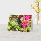Het Wenskaart van de kolibrie Kaart (Gele Bloem)