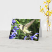 Het Wenskaart van de kolibrie Kaart (Gele Bloem)