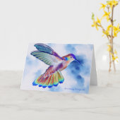 Het Wenskaart van de kolibrie Kaart (Gele Bloem)
