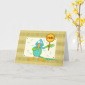 Het Wenskaart van de Kolibrie van het hallo Kaart (Gele Bloem)