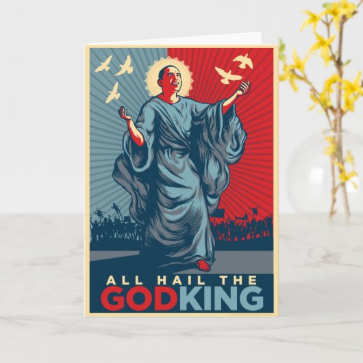 Het Wenskaart van de Koning van de God van Obama Kaart (Gele Bloem)