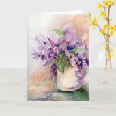 Het wenskaart van de Kruik van de Lavendel Kaart (Gele Bloem)