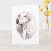Het Wenskaart van de Kunst van de Hond van Saluki Kaart (Gele Bloem)