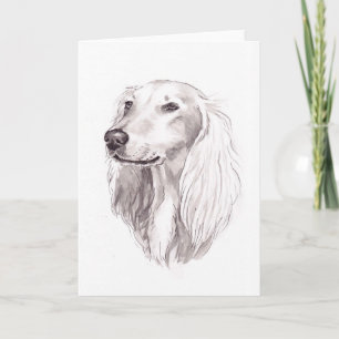 Het Wenskaart van de Kunst van de Hond van Saluki Kaart