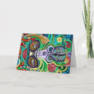 Het Wenskaart van de Kunst van Gras van Mardi Kaart