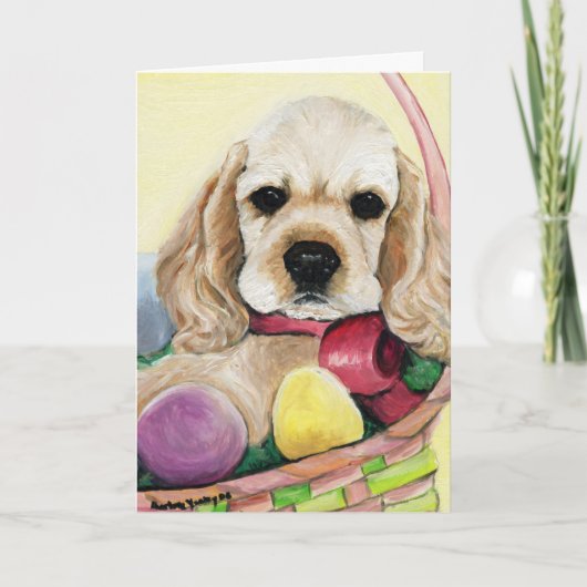 Het Wenskaart van de Kunst "van het Puppy van de Feestdagen Kaart (Voorkant)