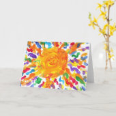 Het Wenskaart van de Kunstenaar van het Autisme Kaart (Gele Bloem)