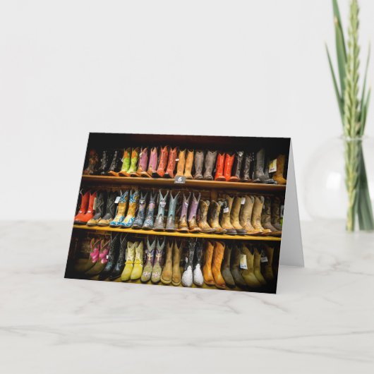 Het Wenskaart van de Laarzen van de Cowboy van Kaart (Voorkant)