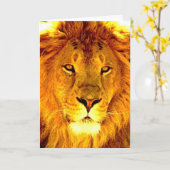 Het Wenskaart van de leeuw Kaart (Gele Bloem)