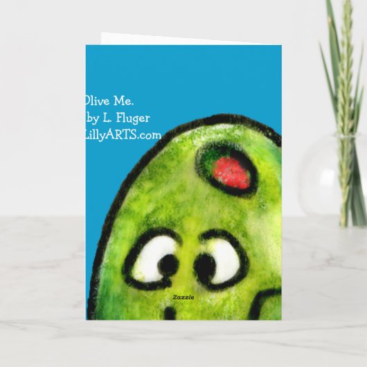 Het Wenskaart van de Liefde van de Olijf van de Kaart (Achterkant)