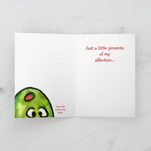 Het Wenskaart van de Liefde van de Olijf van de Kaart (Binnen)