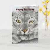 Het Wenskaart van de Luipaard van de sneeuw Kaart (Gele Bloem)