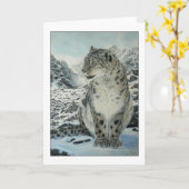 Het wenskaart van de Luipaard van de Sneeuw van de Kaart (Gele Bloem)